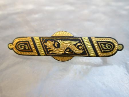 Damascene dragon tie pin